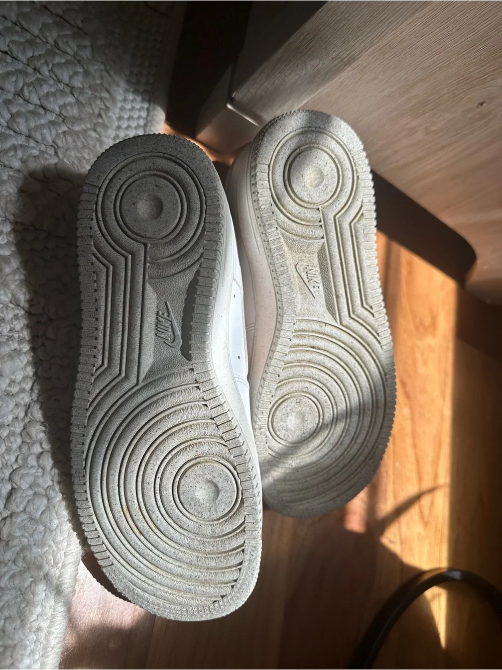 Nike White Low-Top Leather Sneakers with Light Pink Swoosh
